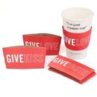 wholesale Hot Sale kraft Paper Coffee Cup Jackets Cup Sleeves With Custom Logo Printed