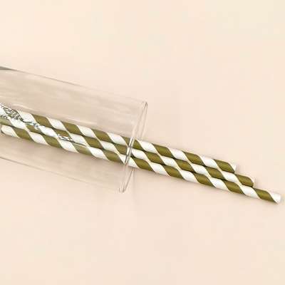 Eco-Friendly Biodegradable Multicolored Stripe Paper Drinking High Quality Straws 40528