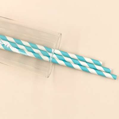 Eco-Friendly Biodegradable Multicolored Stripe Paper Art Straws 40525