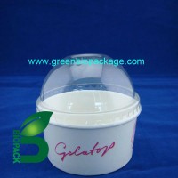 Disposable pla laminated paper ice cream cups with lids