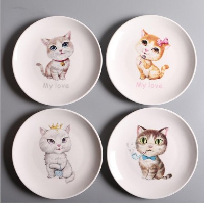 Customized Restaurant Ceramic Cartoon Cake Plates for Colorful Animal Dish 60062