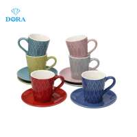 low price ceramic custom logo cup and saucer with printing