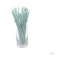 25CT Tiffany Blue 7.76'' Eco-Friendly Biodegradable Paper Straws for Party 40101